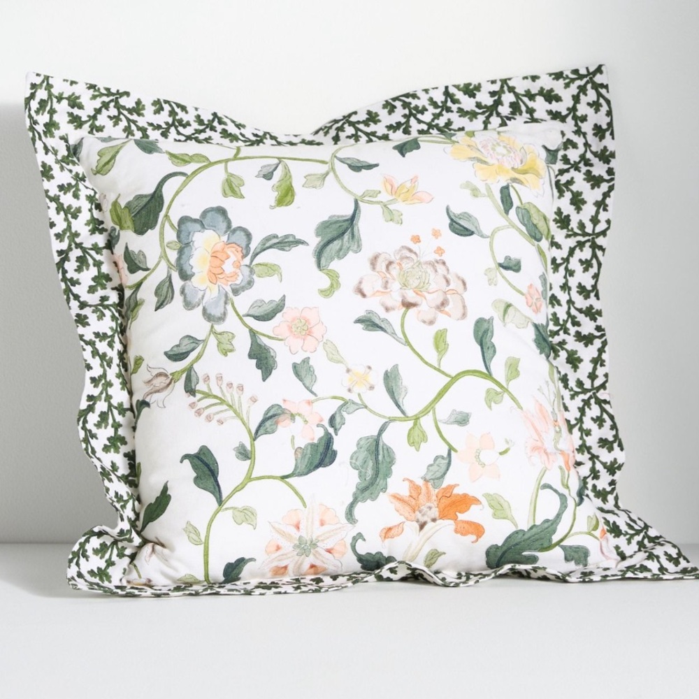 Anthropologie Hattie Cotton Floral Printed Pillow (3)